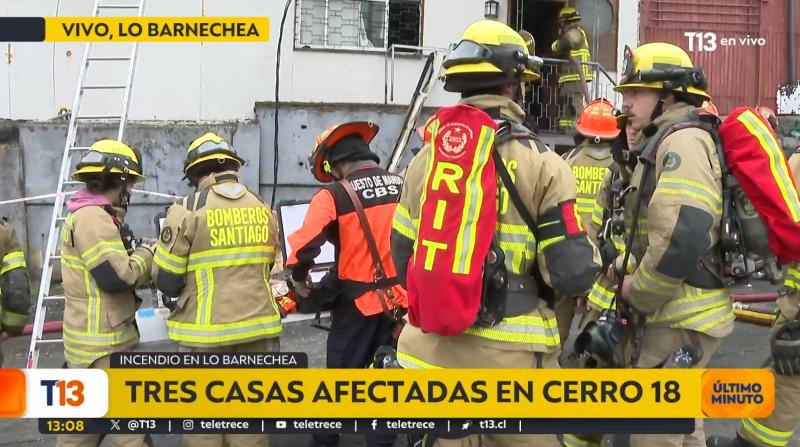 T13 - Incendio en Cerro 18 de Lo Barnechea