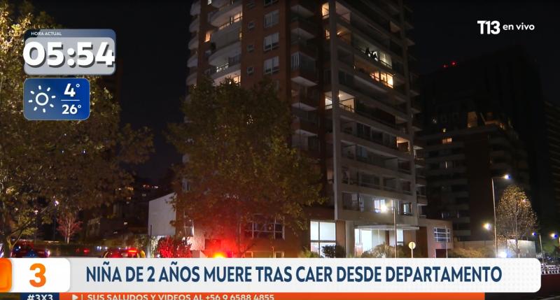 T13 - Niña cayó de piso 11 de edificio en Las Condes