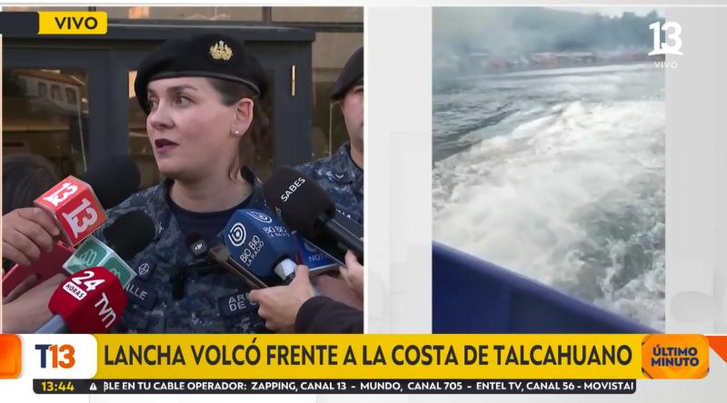 T13 - Lancha volcó en Talcahuano