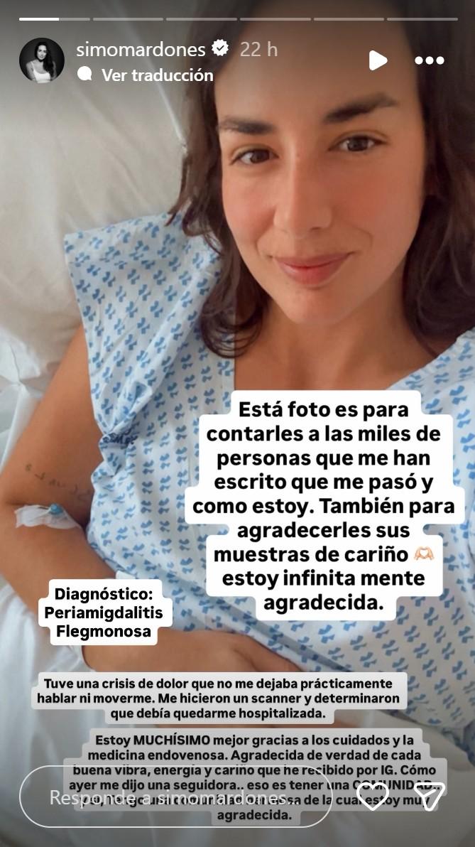 Instagram - Revelan complejo estado de salud de exchica reality Simone Mardones