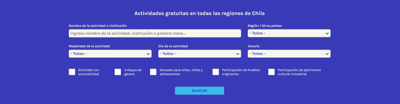 Buscador de actividades del Día del Patrimonio