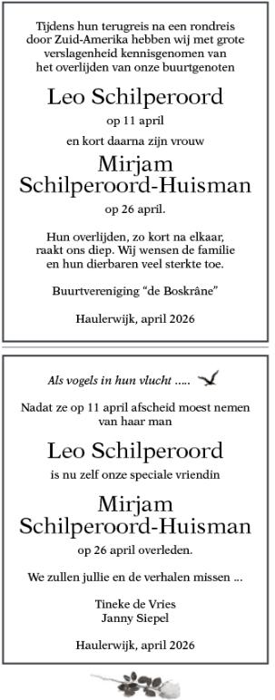 Obituario de la pareja fallecida - Haulerwijk magazine