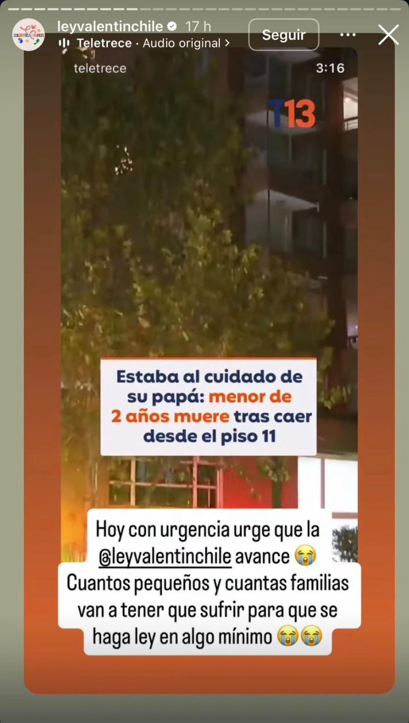 Instagram - Mensaje de Pamela Gutiérrez a madre de niña que cayó de piso 11