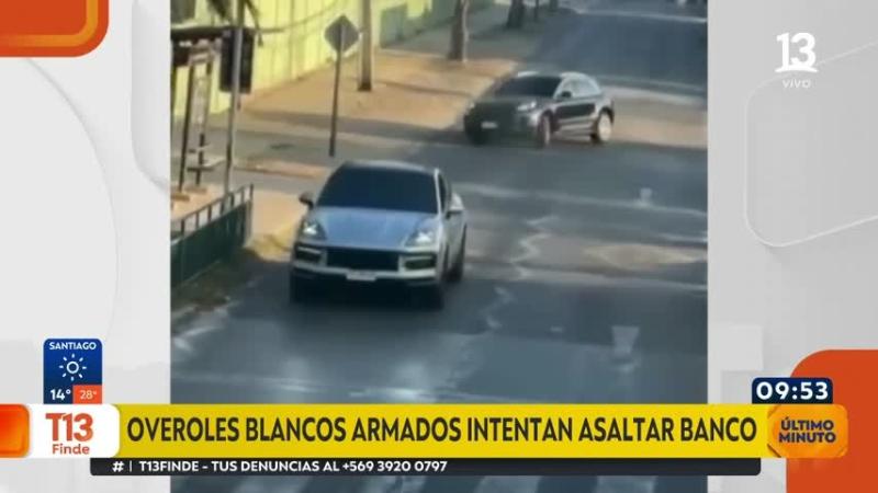 T13 Finde - Asalto frustrado a banco en Conchalí: Overoles blancos huyeron y quemaron auto en Lo Espejo