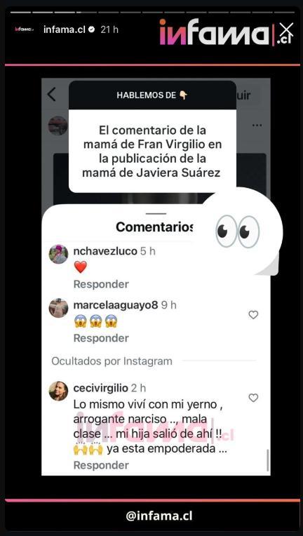 Instagram (Infama) - Comentario de madre de Fran Virgilio