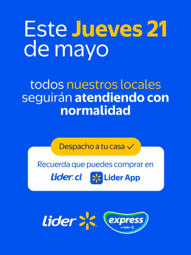 Captura - Así funcionará el supermercado este feriado 21 de mayo