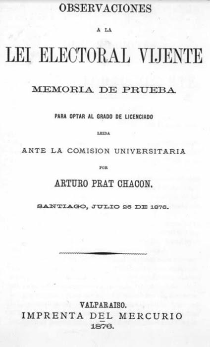Portada de la tesis de Arturo Prat - UCHILE