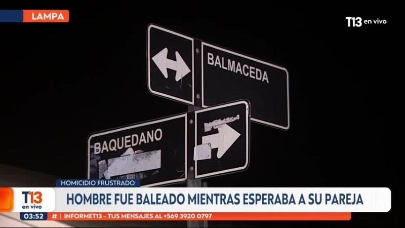 Hombre queda en riesgo vital tras ser baleado seis veces al interior de su vehículo en Lampa