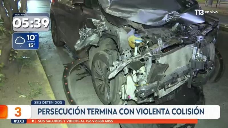 Auto robado, arma con encargo vigente y seis detenidos: los antecedentes de la persecución que terminó en choque en La Reina