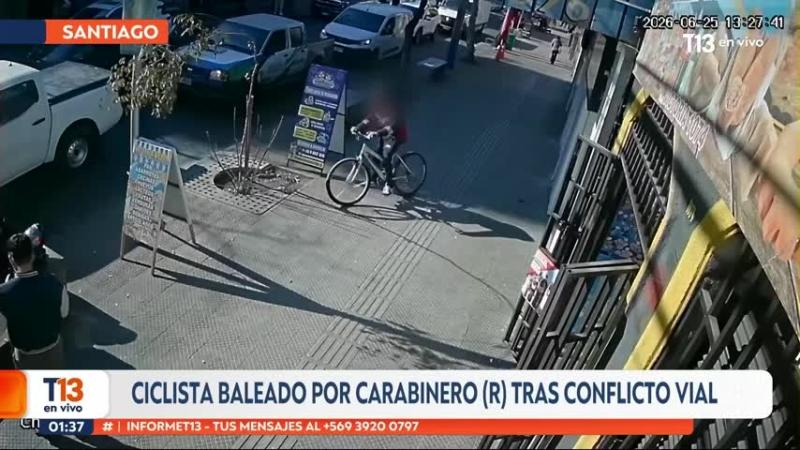 Carabinero en retiro baleó a ciclista tras discusión de tránsito en Santiago