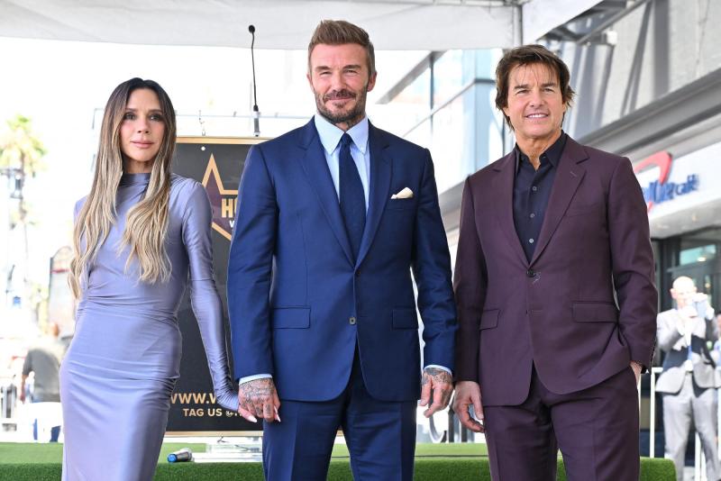 AFP - David Beckham, Victoria Beckham y Tom Cruise