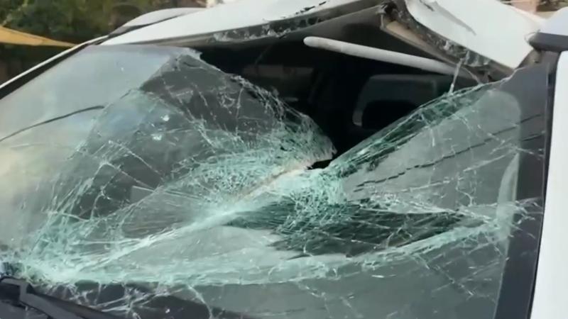 T13 - Daños y lesionados por fierro colgante en autopista Costanera Norte