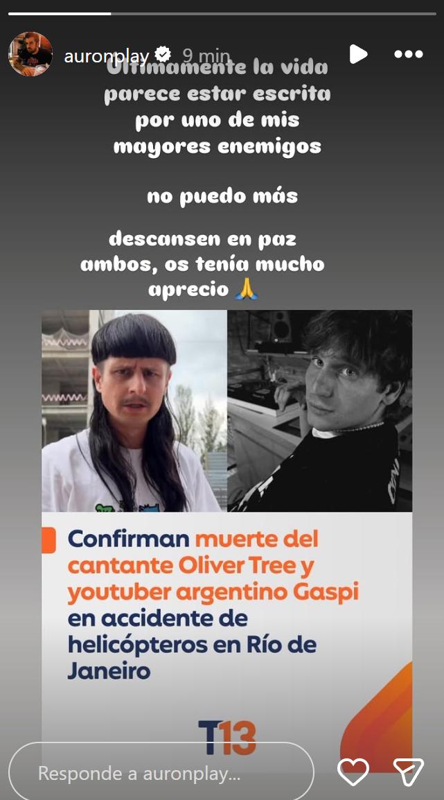 "No puedo más": la reacción de AuronPlay a muerte de Oliver Tree y Gaspi