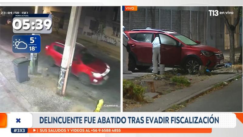 T13 - Delincuente fue abatido por policía tras evadir fiscalización