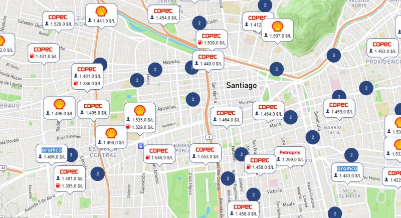 bencinaenlinea.cl (captura) - Dónde encontrar bencinas más baratas