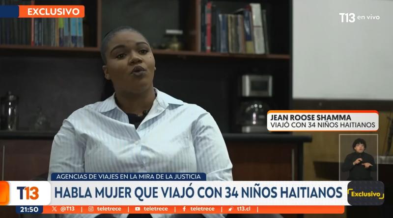 T13 - Jean Roose Shamma, mujer que viajó a Chile con 34 niños haitianos
