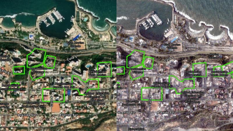 Vantor | Procesadas y analizadas por Esri Chile con tecnología ArcGIS - El antes y después en La Guaira tras doble terremoto en Venezuela