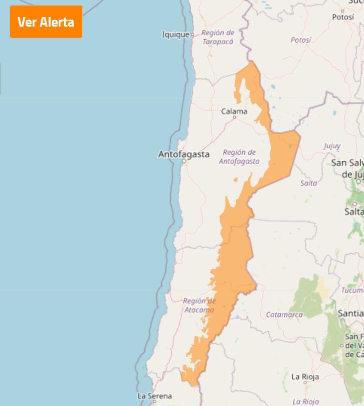 Alerta por viento - Meteochile