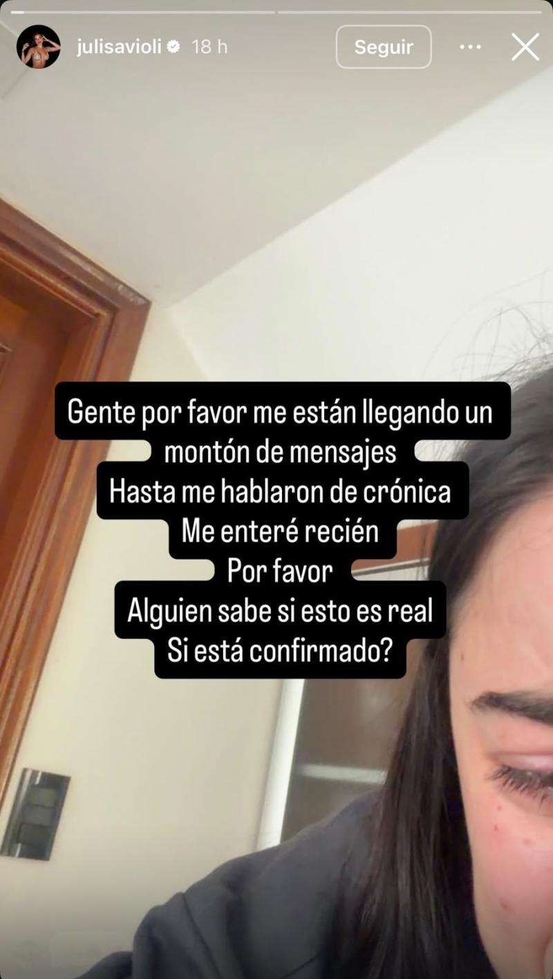 Instagram - Mensaje de despedida de Juli Savioli a Gaspi