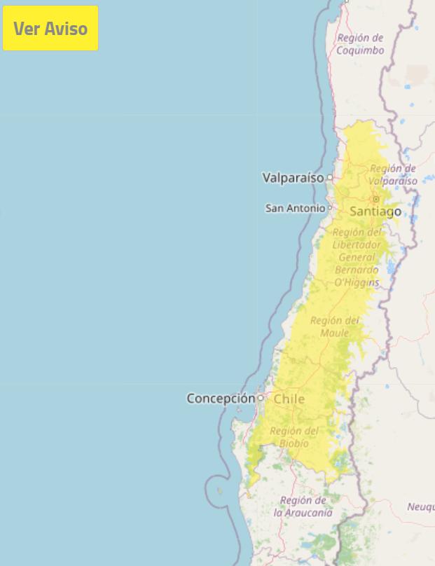 Zonas con aviso por heladas - Meteochile