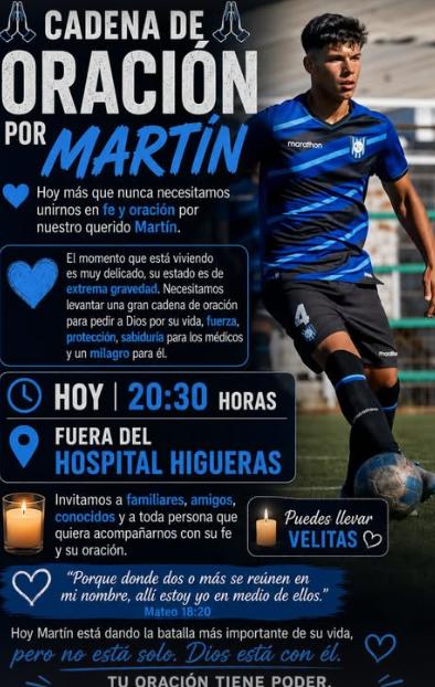 Cadena de oración por Martín Navarrete de Huachipato - Instagram: @huachipato_fc