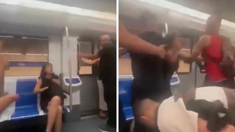 Chilena protagoniza pelea a golpes en el metro de Barcelona - Captura X @mrshl0