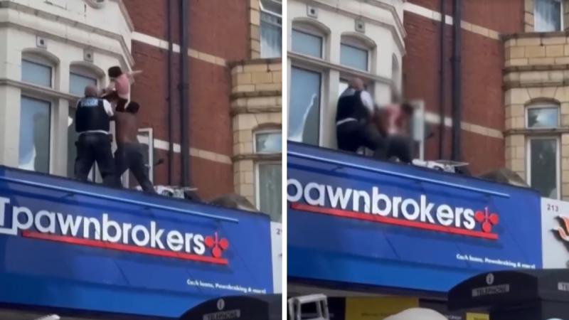 El heroico rescate a niña que colgaba de ventana en Londres - T13