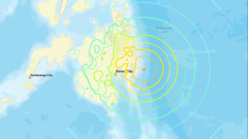 USGS Referencial - Registran nuevo terremoto em costa de Filipinas