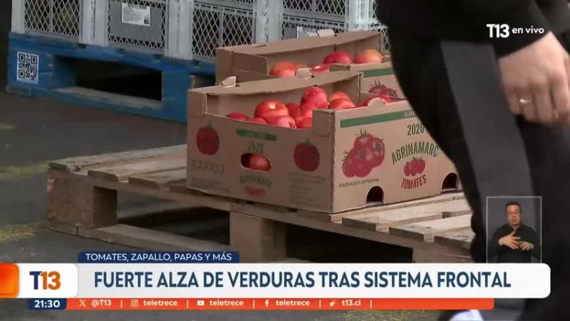 Tomates, zapallo, papas y más: las verduras que más suben de precio producto del sistema frontal