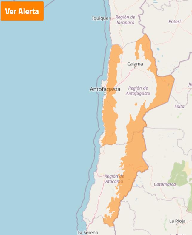 Alerta por viento moderado a fuerte en Antofagasta y Atacama