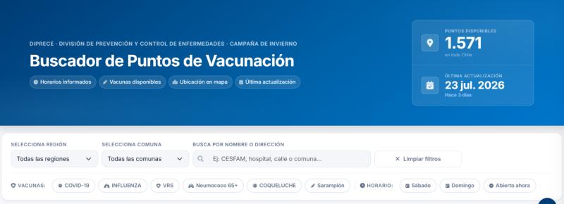 Revisa ACÁ dónde vacunarte