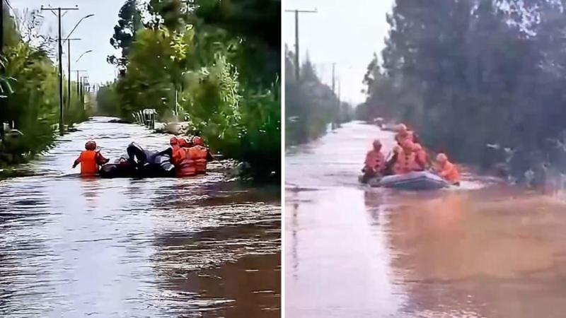 Carabineros - Rescatan a hombre que estaba aislado en Chillán