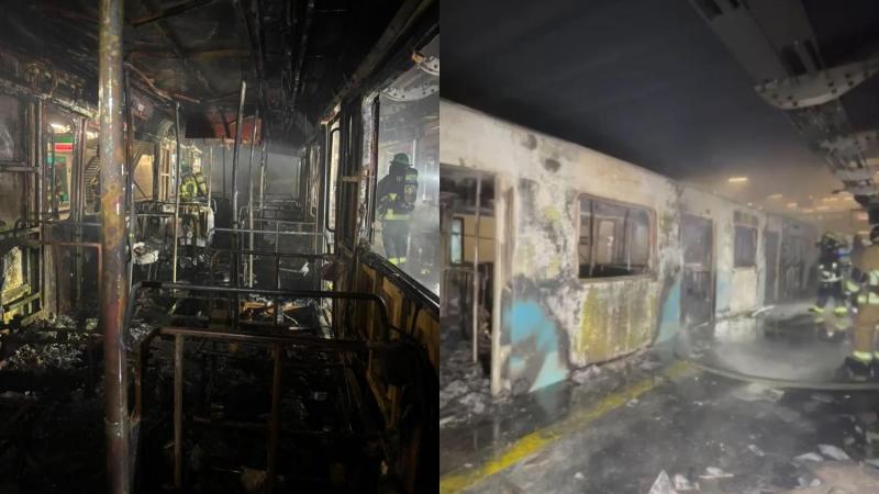 T13 - Así quedó el vagón de Metro afectado por incendio en estación Santa Isabel
