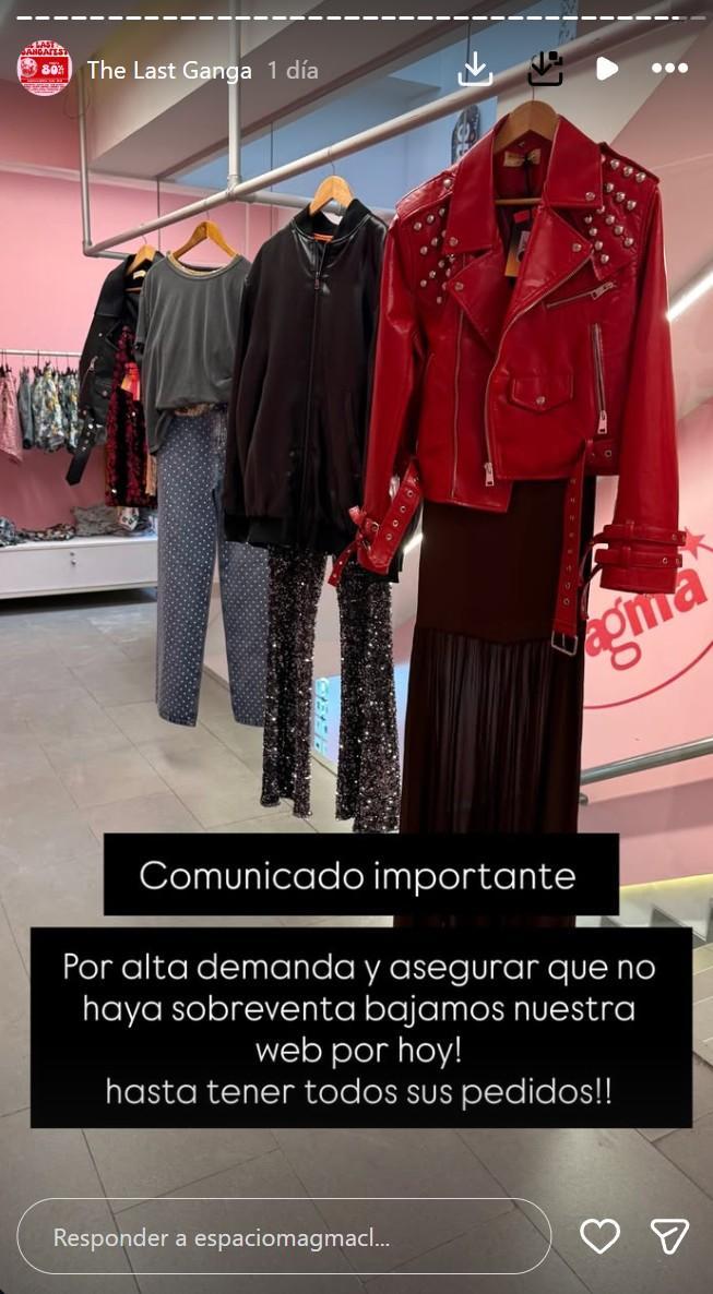 Captura - La aclaración de la empresa por estado del sitio web