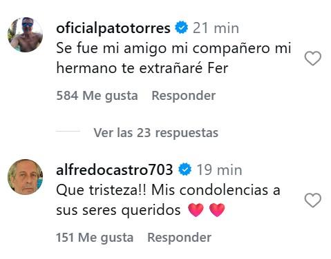 Captura - El lamento de actores por muerte de Fernando Kliche