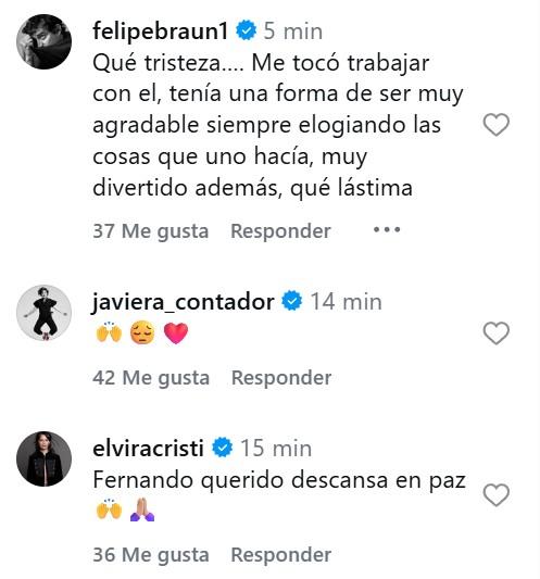 Captura - El lamento de actores por muerte de Fernando Kliche