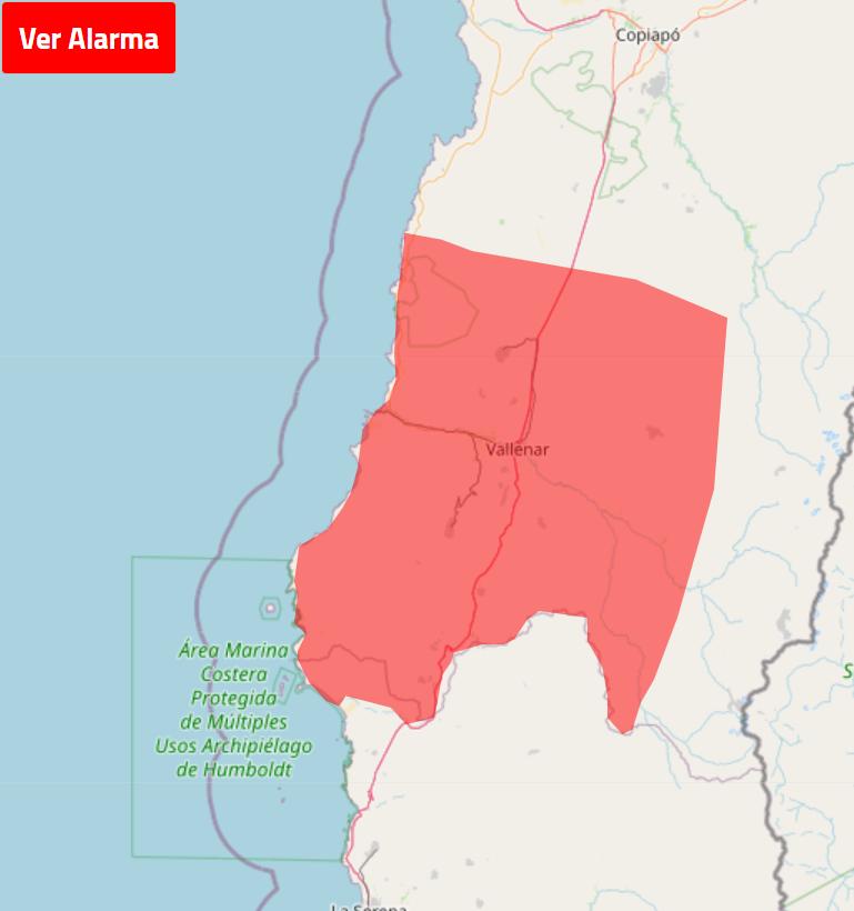 Alarma meteorológica en Huasco - DMC