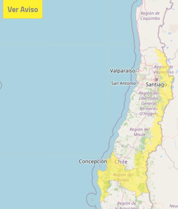 Aviso por viento de Valparaíso al Biobío - DMC