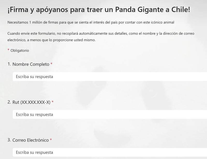 Captura - Así puedes firmar para traer un panda a Chile