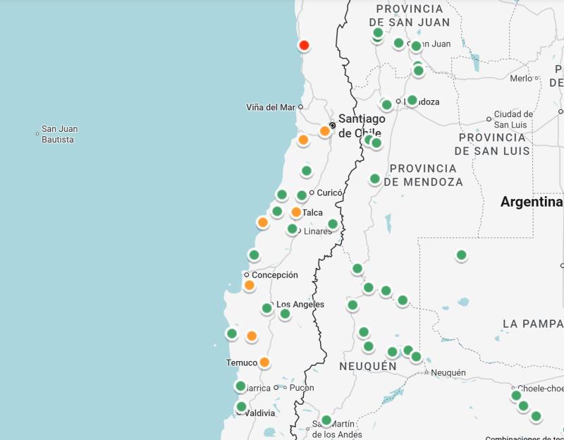 Sistema frontal de lluvia: Flood Hub de Google proyecta inundaciones fluviales en distintos ríos de Chile - Flood Hub