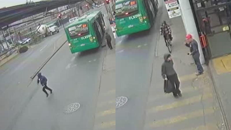 Lo apuñalaron y mordieron: Captan violento robo a menor en Estación Central