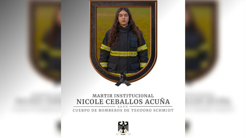 Cedida - Nicole Ceballos Acuña, la voluntaria de Bomberos fallecida