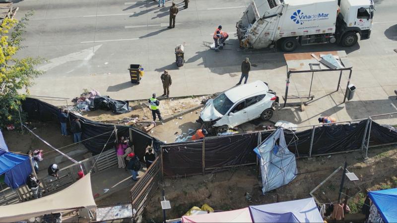 Imagen aérea del accidente en una de las ferias de Viña del Mar - T13