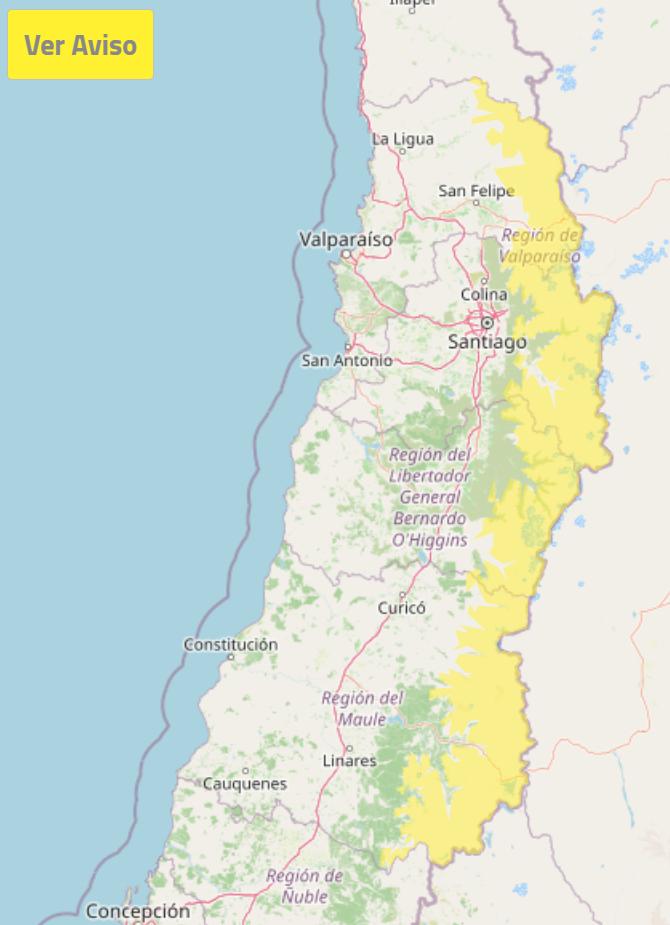 Nuevo aviso y alerta por nieve: revisa las regiones donde se esperan nevadas este fin de semana