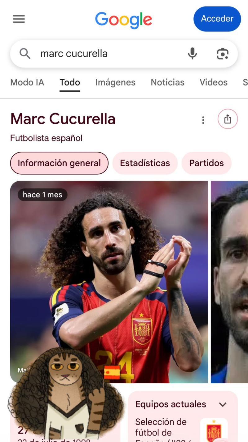 Esto pasa si buscas Marc Cucurella en Google - T13