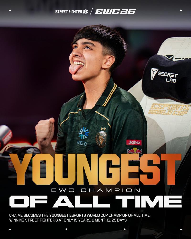 ¡Haciendo historia!: Chileno de 15 años es el campeón mundial de "Street Fighter 6"- Esports World Cup