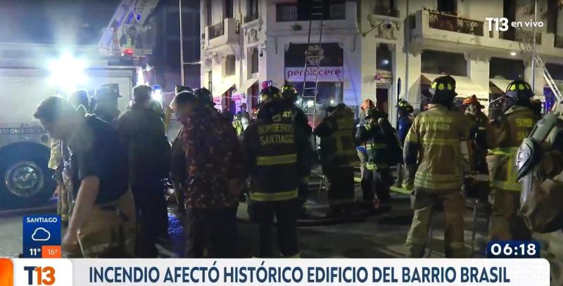 T13 - Incendio en pleno barrio Brasil