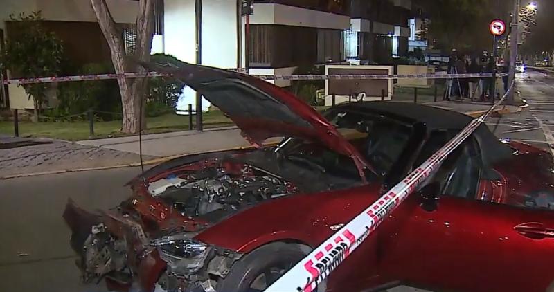 T13 - Auto de José Antonio Neme tras el atropello