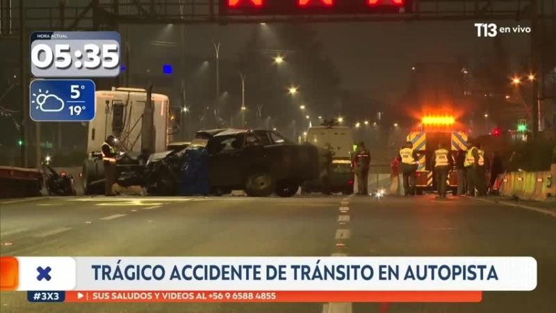 Accidente múltiple deja un muerto en Autopista Central: colisión se produjo por efecto "dominó"