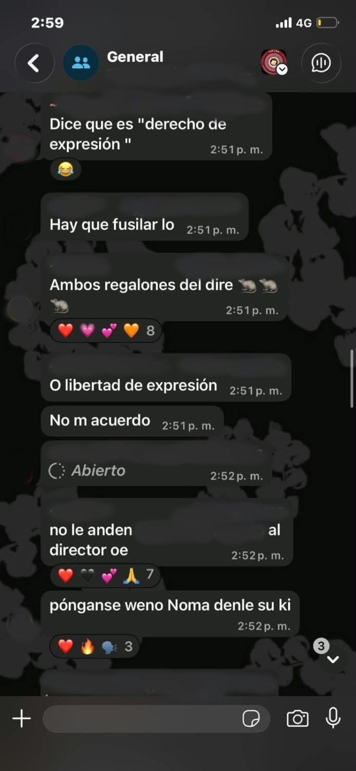 Las amenazas en contra de estudiante del Liceo Augusto D'Halmar de Ñuñoa